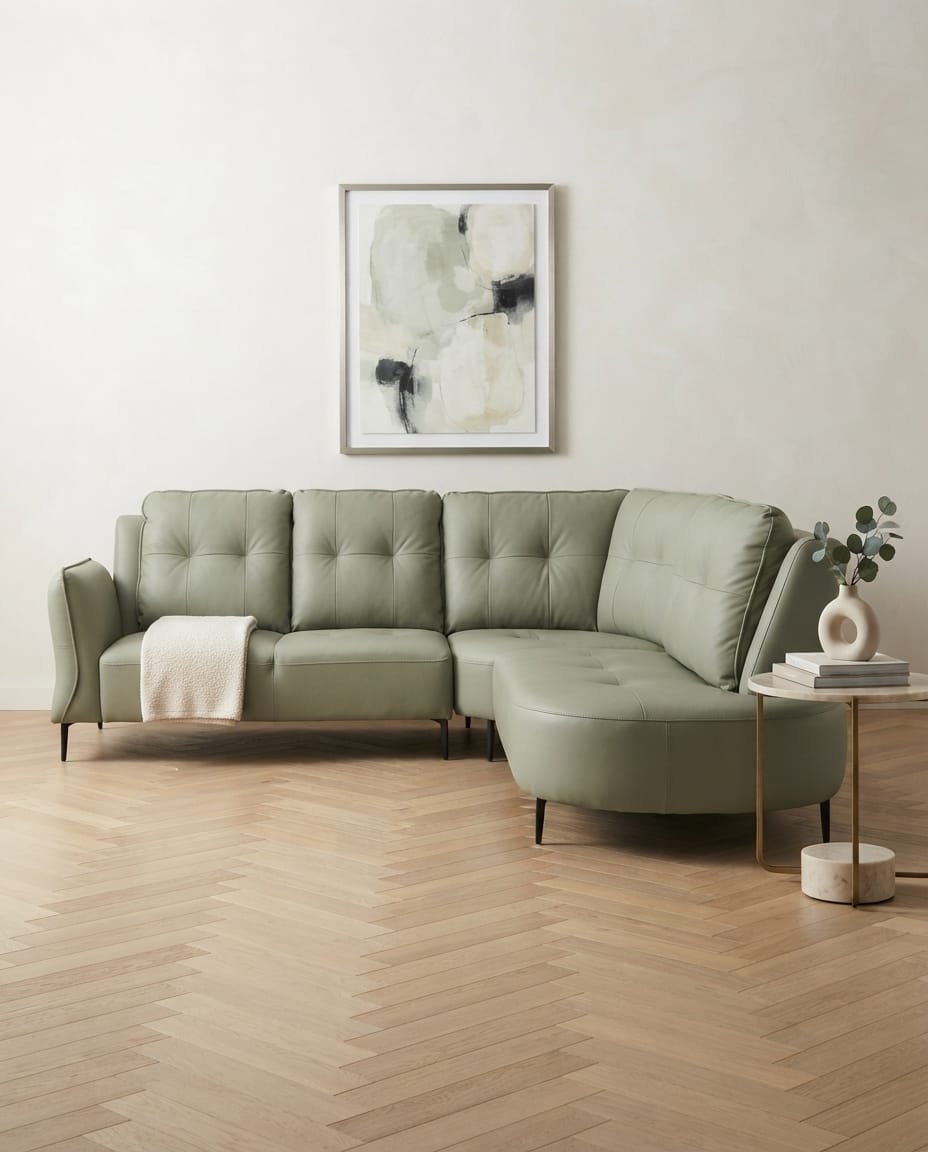 Mint Curve Corner Sofa