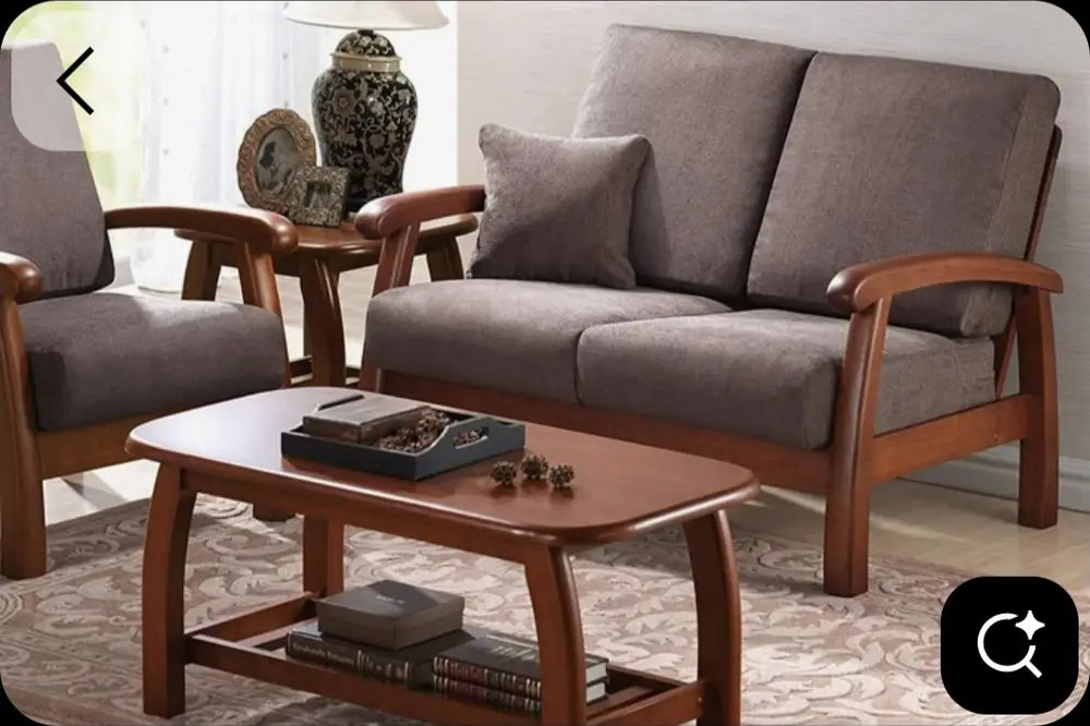 Mocha Curved Arm Sofa Set