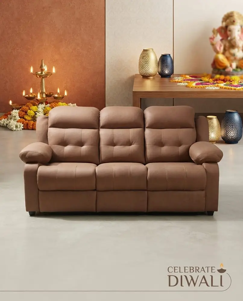 Mocha Recliner 3 Seater