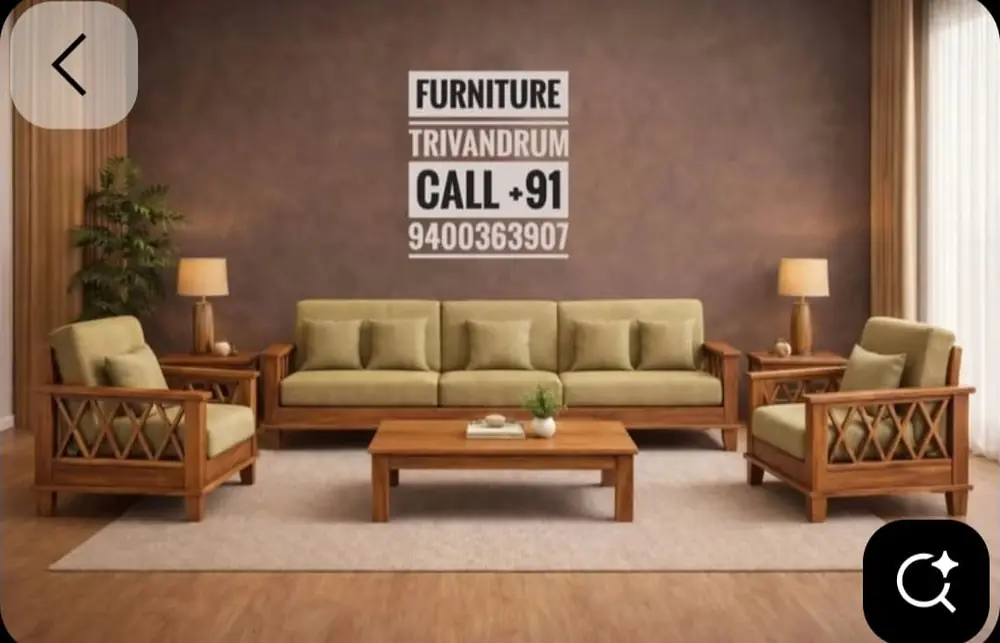 Olive Lattice Teak Sofa Set