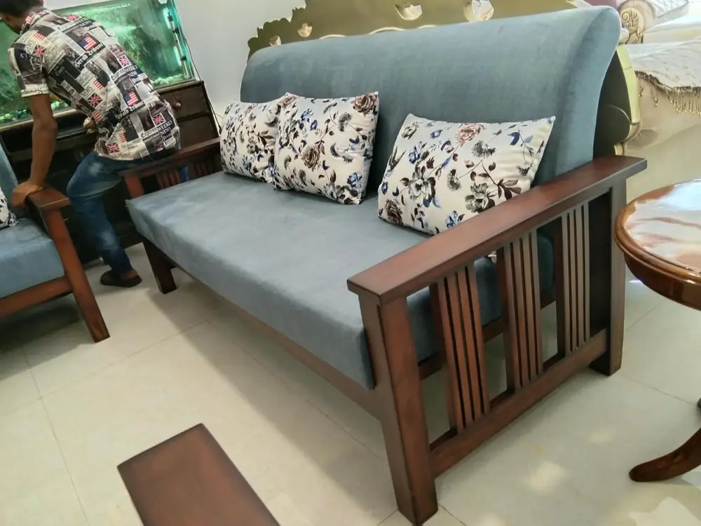 Powder Blue Slat Sofa