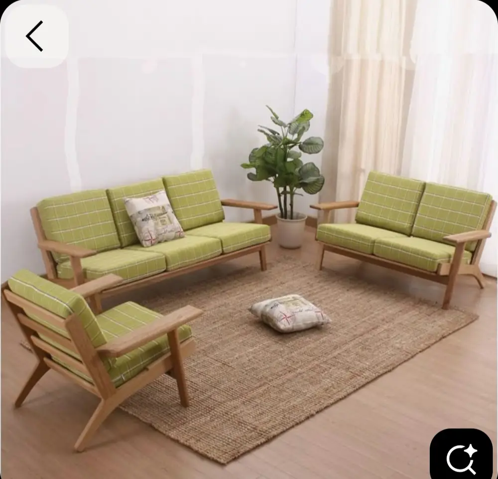 Sage Green Mid-Century Sofa Set