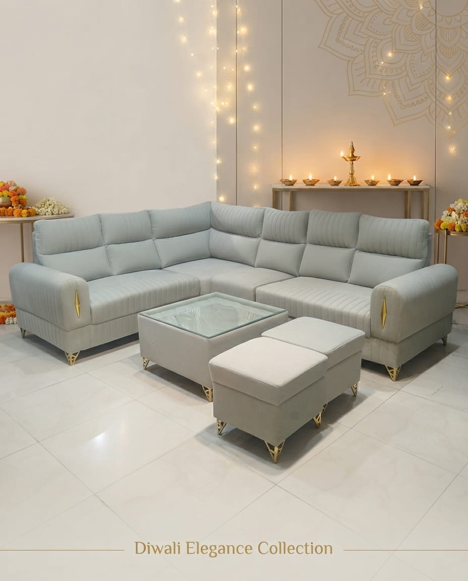 Sage Grey Golden Leg Sofa