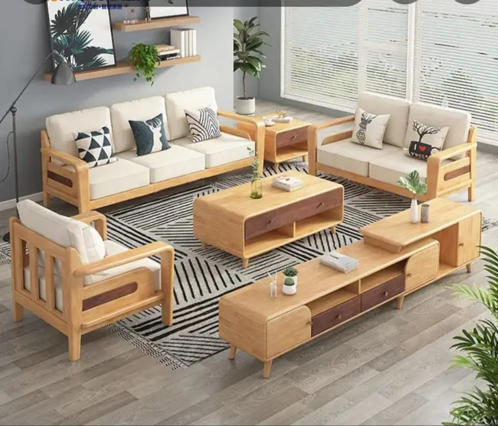 Scandi Oak Sofa Set with TV Unit