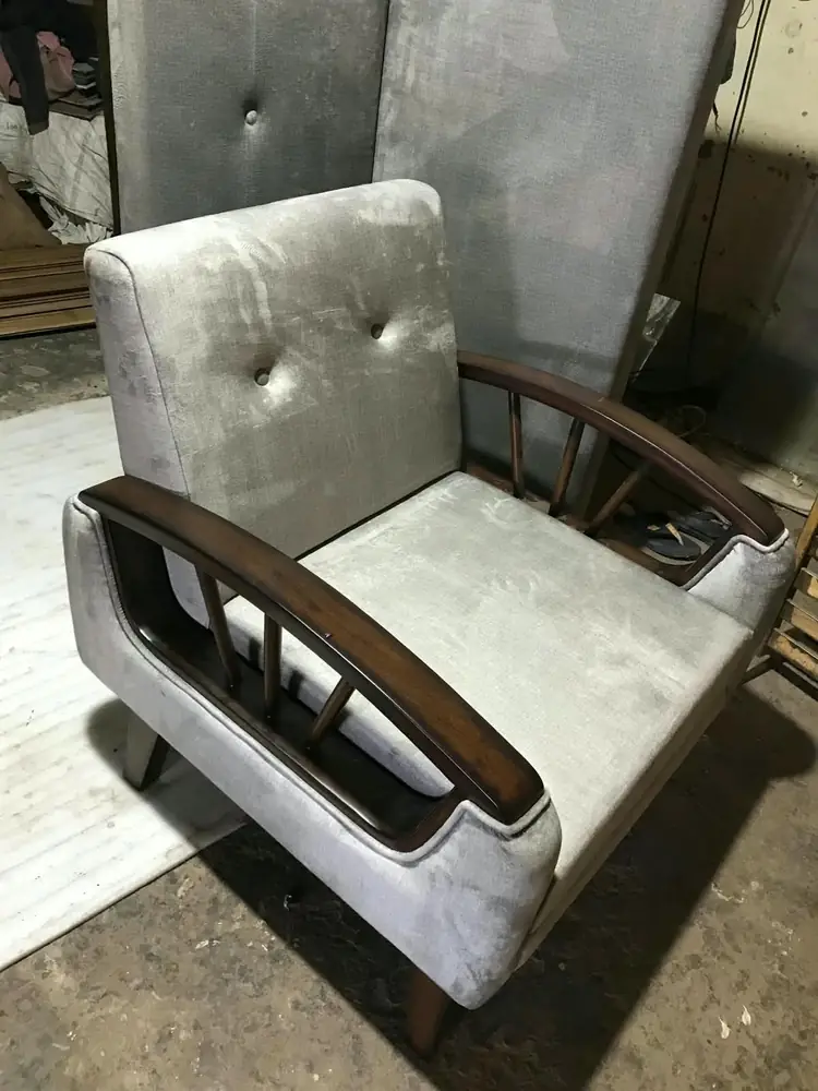 Silver Velvet Bucket 1 Seater