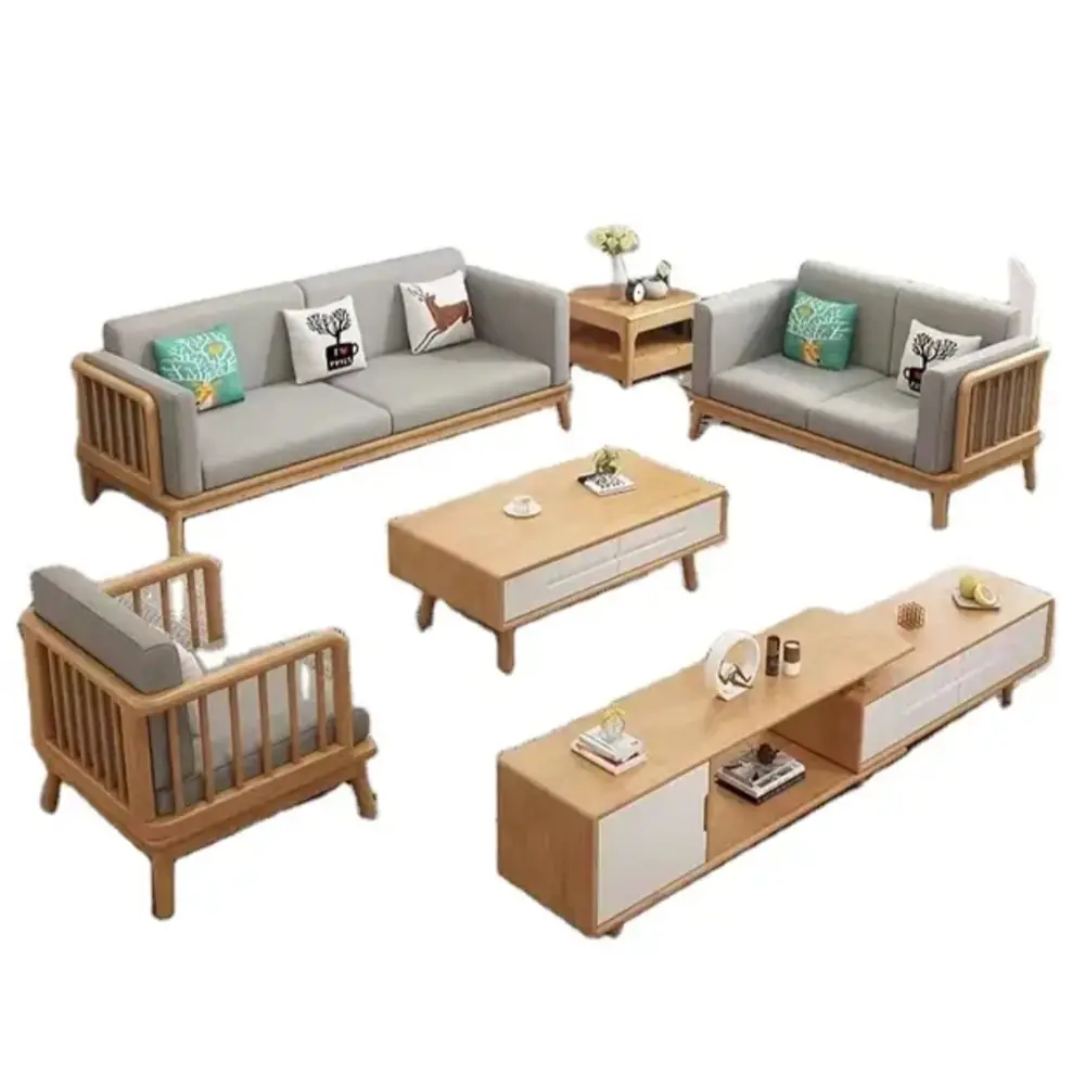Sky Grey Oak Sofa Set