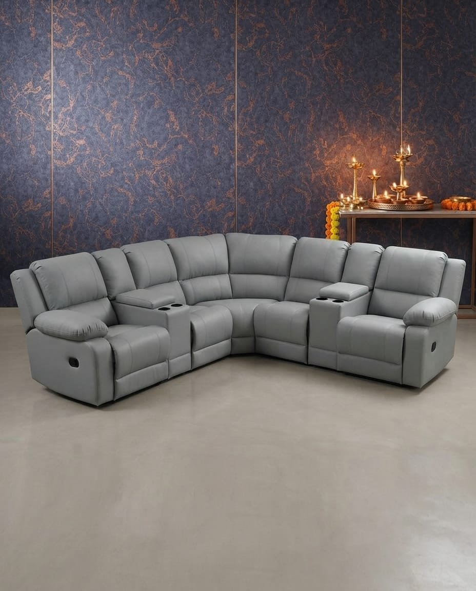 Slate Grey Recliner Sectional