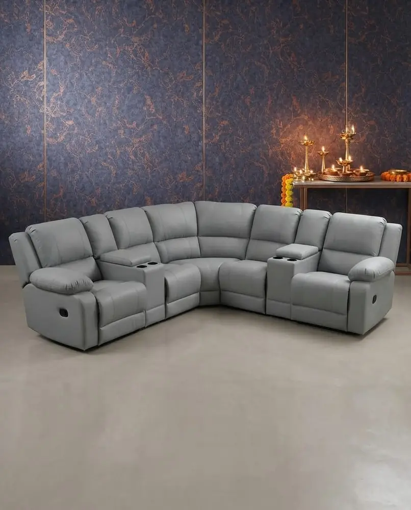 Slate Grey Recliner Sectional