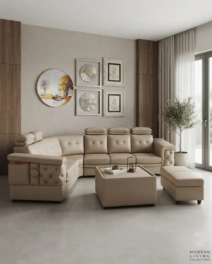 Taupe Console Corner Sofa