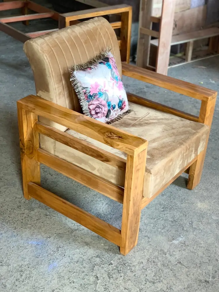 Teak Box Frame 1 Seater
