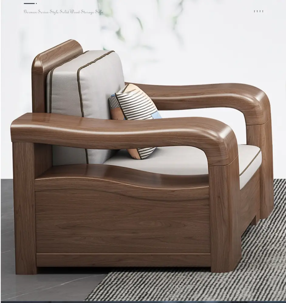 Walnut Curve Arm 1 Seater